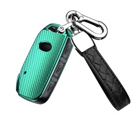 HIBEYO Key Fob Cover Case for 2019-2021 KIA Sorento Soul Sportage Forte NIRO Seltos Telluride Cerato Push Start Car Keychians Soft TPU Key Shell for Men Women (Green)