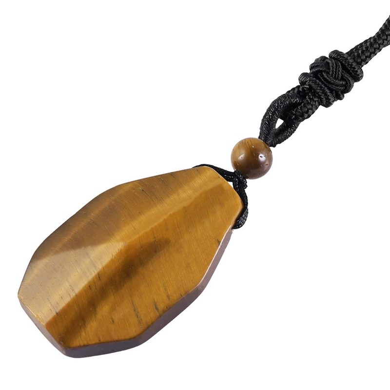 SUNYIK Crystal Pendant Necklace for Men and Women, Tiger's Eye