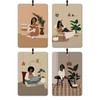 GTYNU Boho Black Women Reading Car Air Freshener 4 Pcs,