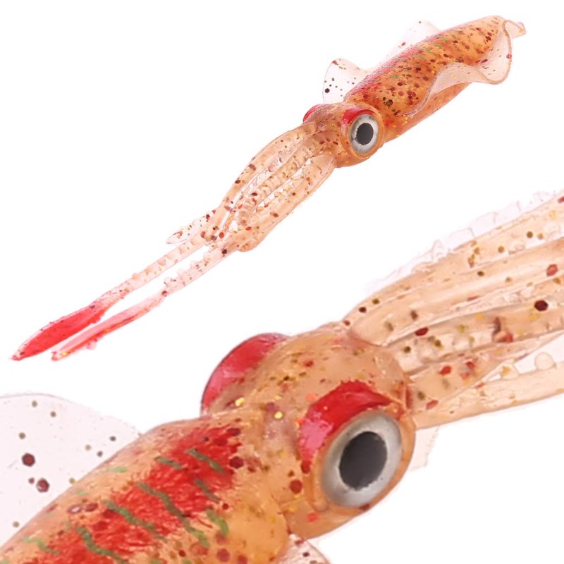 WOWOWO Sea Fishing Bionic Squid Bait with Ear-Thin Fins Soft