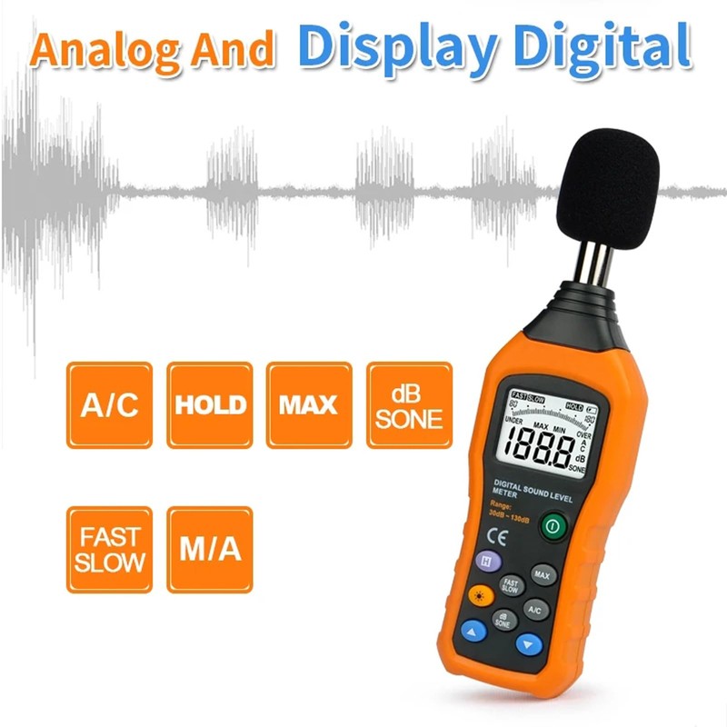 Meichoon Handheld Decibel Meter Digital Sound Level Meter A/C Weighted