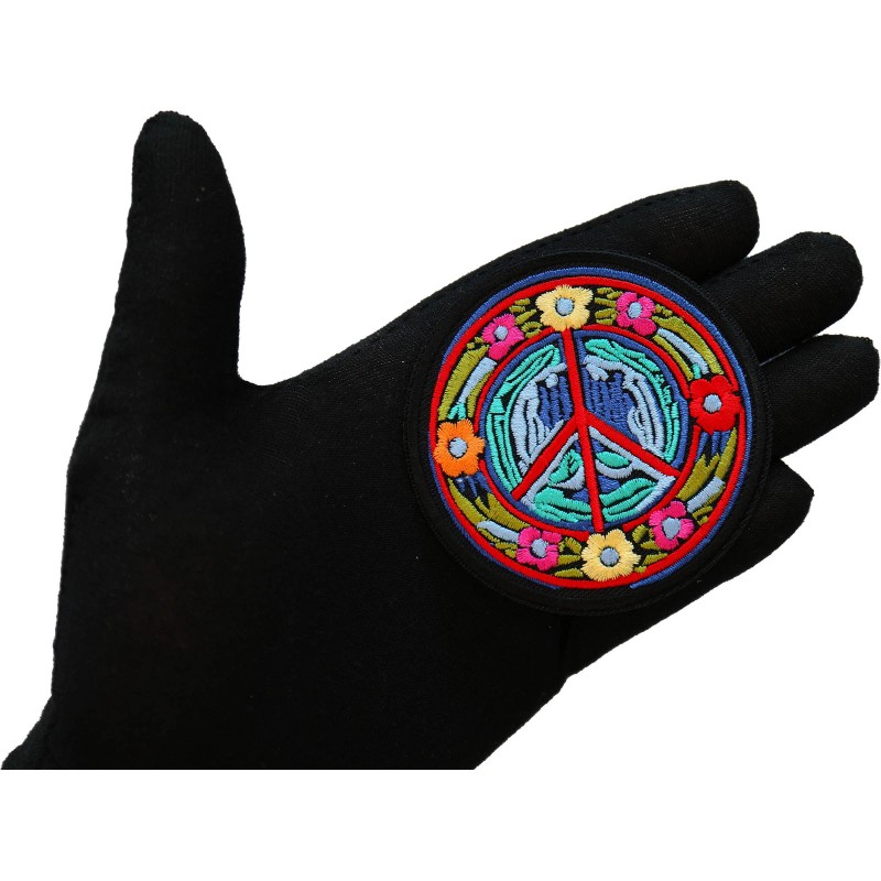 Ivamis Hippie Daisies Peace Patch Embroidered - 3x3 inch -