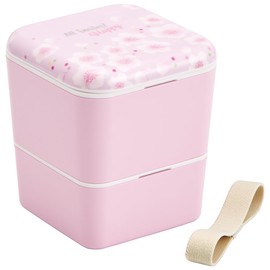 Skater SLBWS6M-A Simple Lunch Box, 20.3 fl oz (600 ml), 2-Tier, Cherry Blossom Pattern, All Smile, Made in Japan