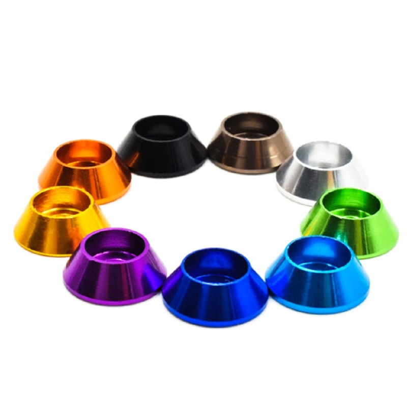 50pcs M5 Cone Cup Washers Anodized Aluminum Alloy Screw Gasket