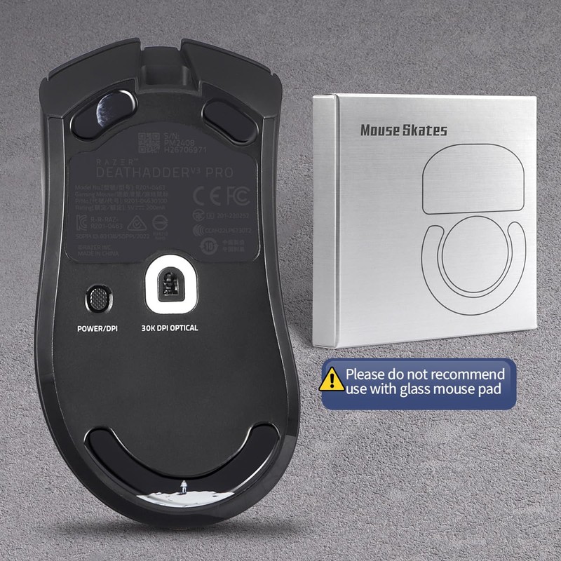 immoenuc Glass Mouse Skates for Razer Deathadder V3 Pro Mouse