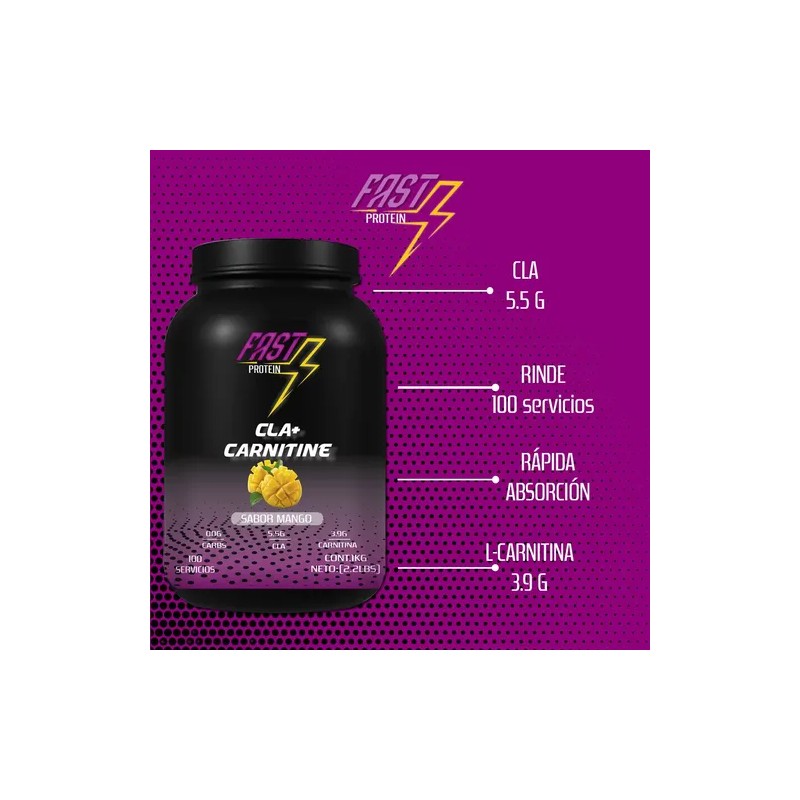 Fast Protein Cla Carnitina 1kg 100 Servs