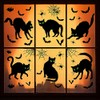 Decoración para ventanas de gato negro de Halloween, calcomanías espeluznantes