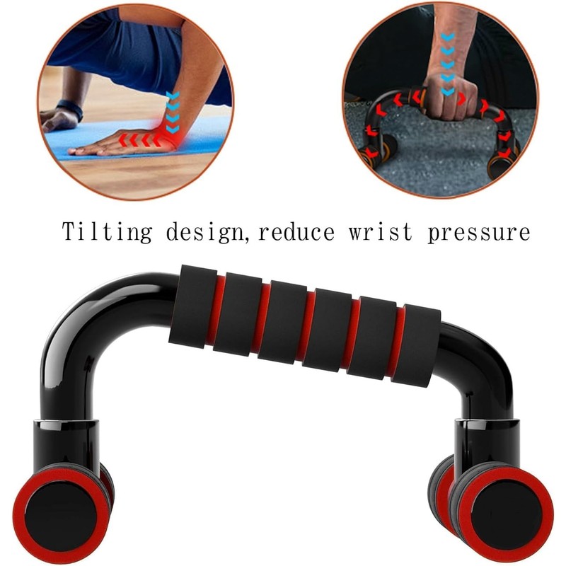 Push Up Bars for Men & Women (Red)