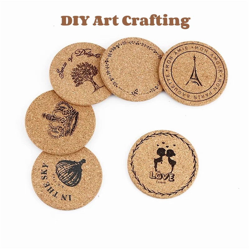 Round Hot Pan Coasters, Cork Coasters for Drinks, Coffee, Tea,