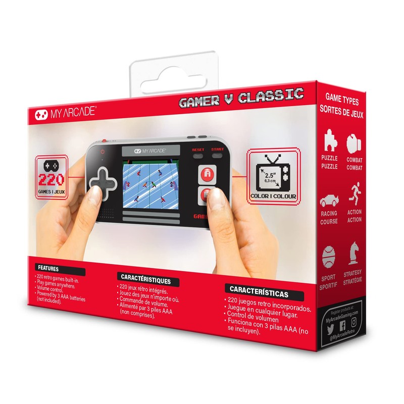My Arcade Gamer V Classic-Red: Portable Gaming System with 220