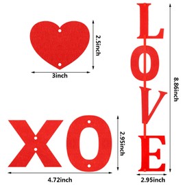 Boao 100 Pieces Valentine's Day Felt Heart Love Hanging Garland with 10 Pieces Ropes Valentine's Day Decorations for DIY Valentine's Day Anniversary