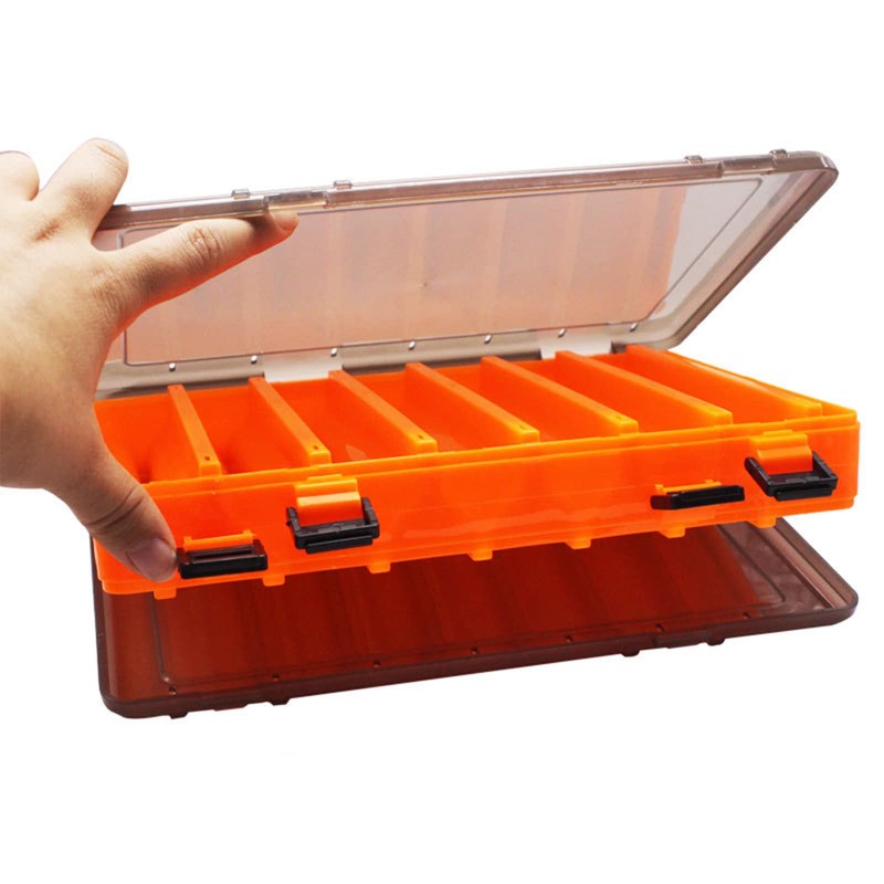 TOPIND Double Sided Fishing Lures Box Transparent Visible Plastic Fishing