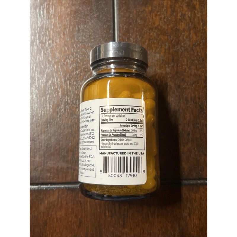 Santa Cruz Paleo Magnesium & Potassium Caps 60ct 09/26