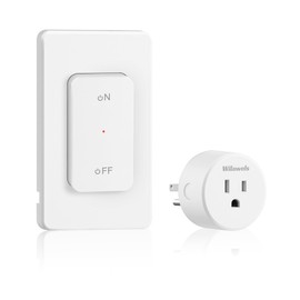 Remote Control Outlet, WILAWELS Wireless Light Switch with Magnetic Base, On Off Remote Outlet Switch for Light, Lamp, Home Appliance, 100ft RF Range, 15A/1875W, Pre-Programmed, FCC Listed W09RC1106