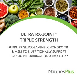 NaturesPlus Advanced Therapeutics Triple Strength Ultra Rx-Joint, Extended Delivery - 120 Tablets - Glucosamine/Chondroitin/MSM - High Potency Joint Support - Gluten-Free - 30 Servings