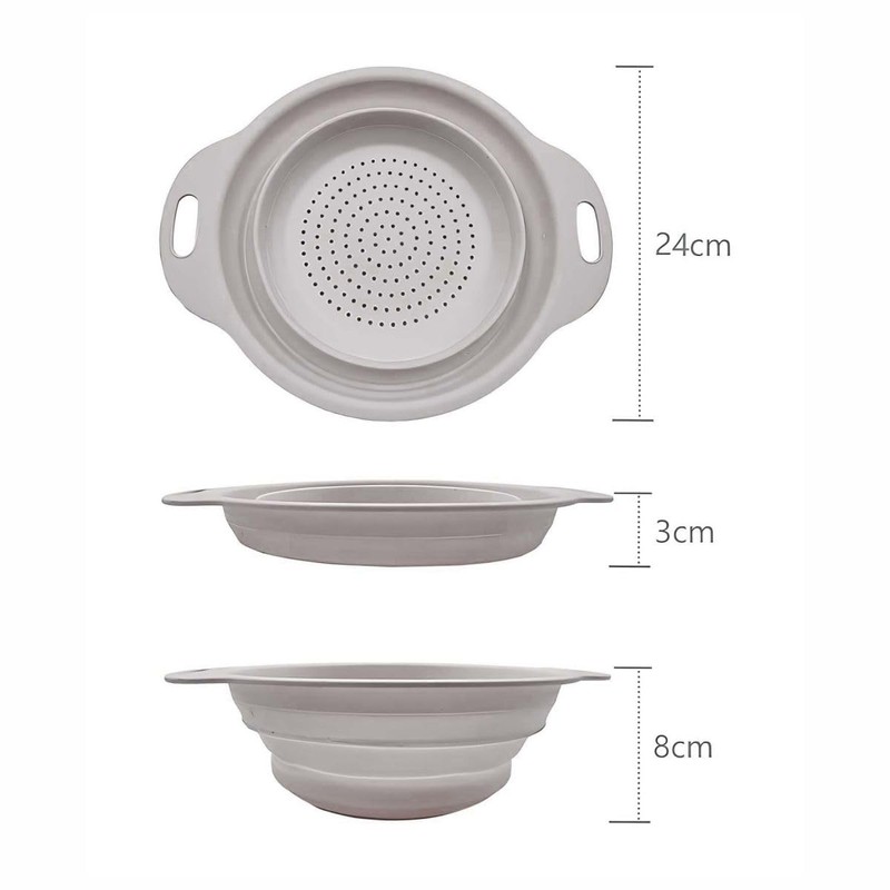 Natural Collapsible Colander – Space-Saving Kitchen Strainer with 23.5cm Diameter