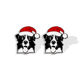 Cute Dog Santa's Hat Christmas Small Stud Earrings for Women Teen Girls Cartilage Dainty Acrylic Colorful Animal Hypoallergenic Studs Fashion Jewelry Decoration Party Vacation Bff Birthday Gifts,