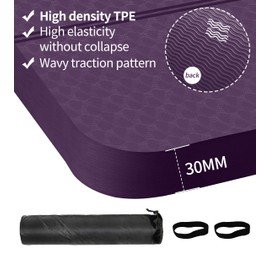 nuveti Large Exercise Mat - 15mm/20mm/30mm Thick Yoga Mat | Workout Mat for Fitness, Yoga, Pilates, Stretching & Floor Exercises for Women & Men with Free Carrying Bag