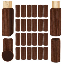OSDUE OSDUE 24 Stck Stuhlsocken, Elastisch M?belsocken Gestrickte, Filz Stuhlbeinkappen, Dicke Unterseite, Antirutsch Pads fr M?bel, Tisch, Bodenschutz, Vermeiden Sie Kratzer &Ger?usche(Kaffeefarbe)