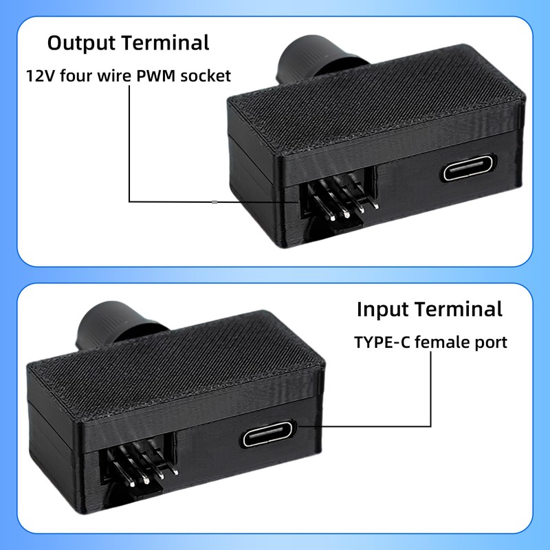 4 Pin 12V PWM Fan Controller with Type C Interface