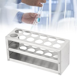 Stainless Steel Test Tube Holder Rack, Multifunctional Chemical Test Tube Stand, 304 Stainless Steel Polished for 10-13mm Tubes, for Laboratory and Studio (2#)