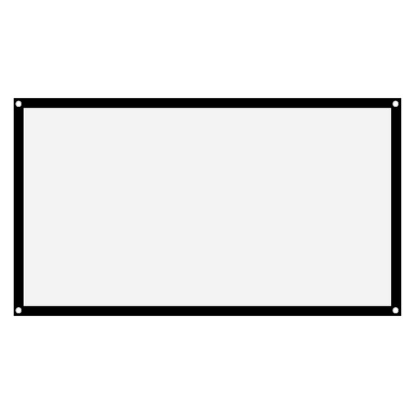 16:9 Projection Screen, White Foldable Wrinkle-Free Projection Screen, Portable HD