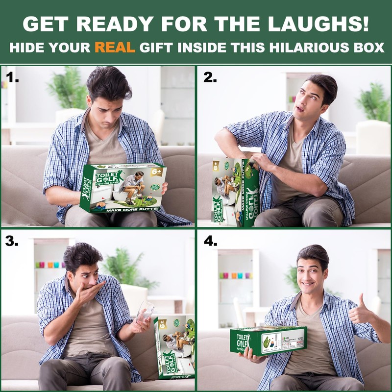 Prank Gift Box, Toilet Golf Game Gag Gift Empty Box,