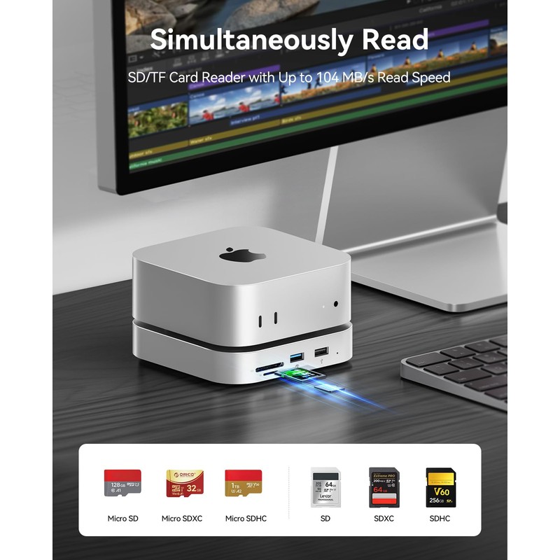 ORICO MiniLink Mac mini M4 Hub with SATA SSD Enclosure,