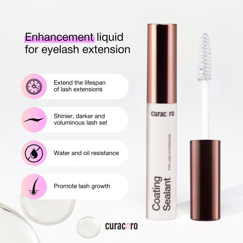 Curacoro 10ML Eyelash Coating Sealant - Professional Protective Topcoat for