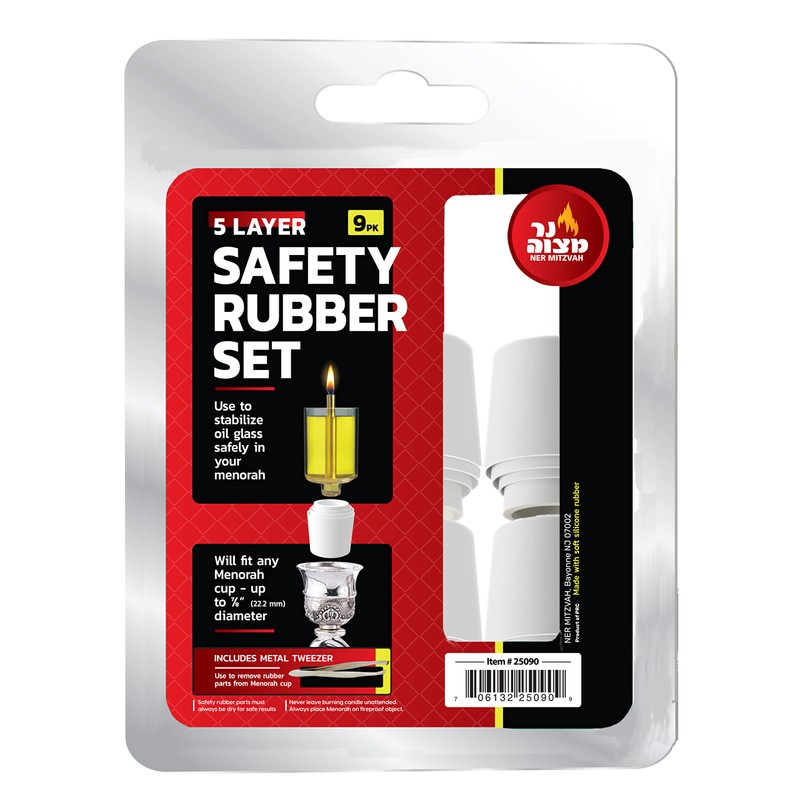 Ner Mitzvah Safety Rubber Set for Oil Candle Cups -