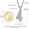 KeyStyle CZ Jersey Number 4 Necklace For Athletes, Crystal Numbers