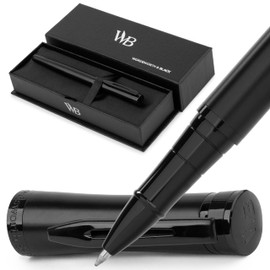 Wordsworth & Black Rollerball Pen - Luxury Pen - Complete Black Lacquer Ink Refill Refillable Gift for Men & Women Professional Writing Beautiful Elegant Pens