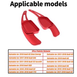 CT-CARID Aluminum Steering Wheel Shift Paddle Shifter Extension Fits for Au diA4L A5 Q7 TT TTS S4 Q2 S3 2015-2017 (Red)