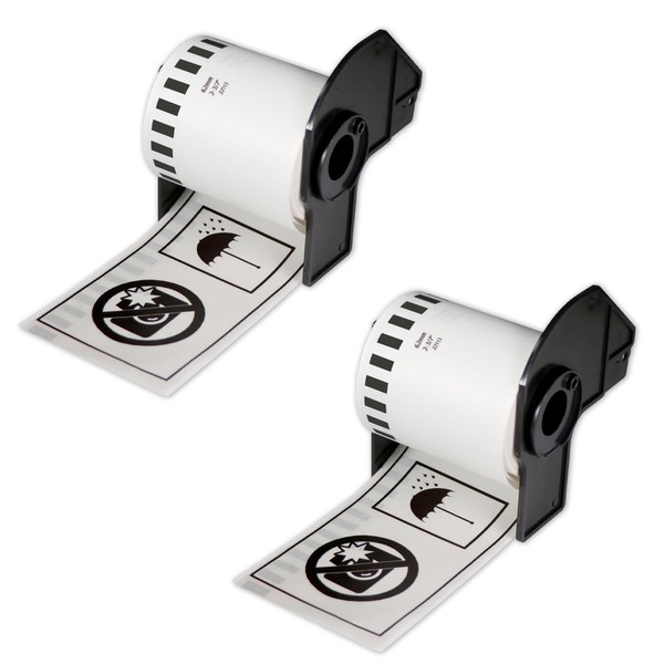 BETCKEY - 2 Rolls DK-22113 Continuous Label (Film) Clear Compatible