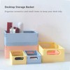 Plastic Storage Crate Folding Desk Organizer Basket Set of 4,