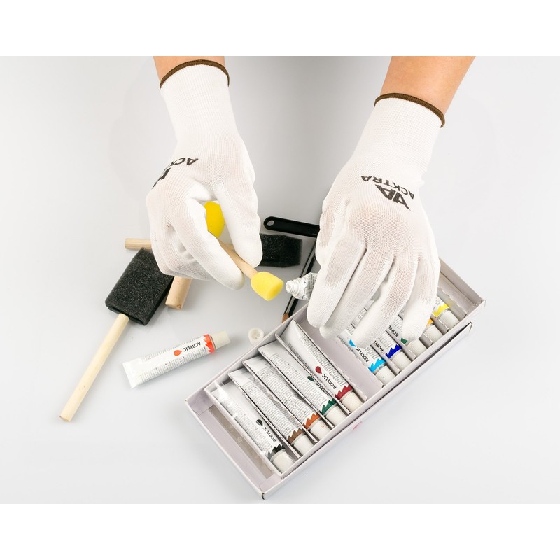 ACKTRA Ultra-Thin PU Safety WORK GLOVES 12 Pairs, WG002 Grey/Black,