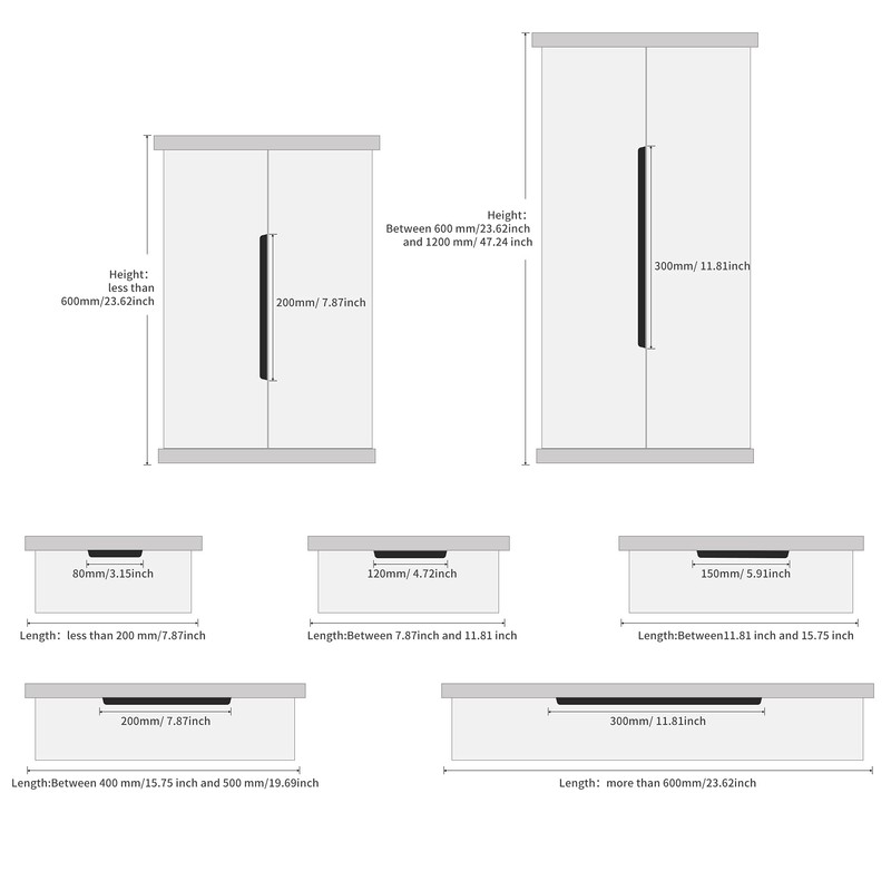 Satanga Edge Black Finger Pulls for cabinets Kitchen Invisible Hardware