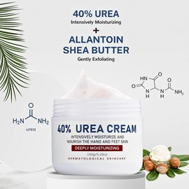 Urea Creme 40 prozent 150 Gramm || Hornhautentferner Fußcreme, Handcreme, Bodylotion für rissige Fersen und trockene Haut Tiefe Feuchtigkeitsspendend, Nährt Weiche für Füße, Knie, Hand