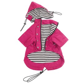 Pethiy Premium Dog Raincoat, Rain Jackets for Dogs, Waterproof Dog Coat with Zip, Dog Rainproof Hoodies with Reflective Buttons and Pockets, with Removable Hood, Pink, XXL