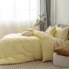 FOSSA Duvet Cover Set 100% Washed Cotton Linen Feel Super