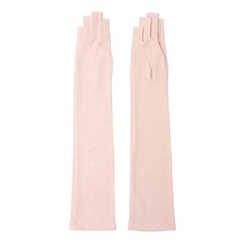 GlovesDEPO Women's Arm Cover, Organic Cotton, Luoyang Dye, Long Gloves, Finger Cut, Pink