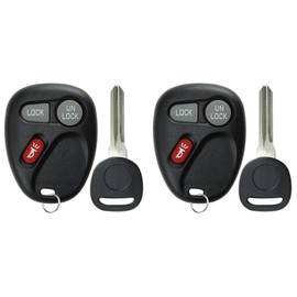 KeylessOption Keyless Entry Remote Car Key Fob and Key Replacement for 15732803 (Pack of 2)