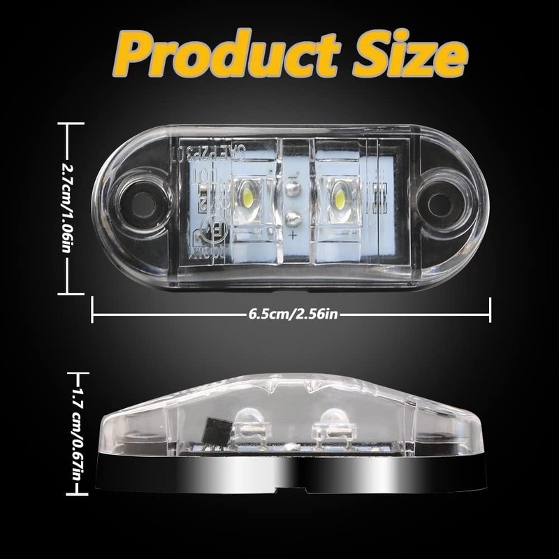 20pcs Purple DC12-24V IP68 Waterproof Trailer LED Lights Side Marker