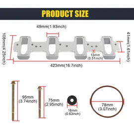 Rectangle Intake Manifold Adapter Plates Compatible with LS1 Cathedral Port Cylinder Head to LS3 LSA ZL1 CTS-V