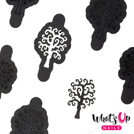 Whats Up Nails - Scary Tree Vinyl Stencils for Nail Art Design (1 Sheet, 15 Stencils)