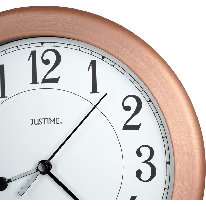 JUSTIME 8.5 inch Water Resistant Wall Clock for Wall Decorative