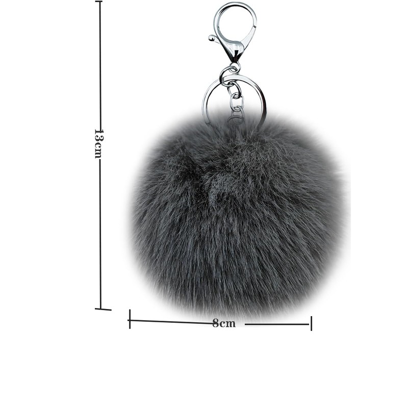 MMQXWZG 2PCS Pom Pom Keychain Faux Rabbit Fur Ball for