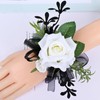 MAFELOE Corsage Boutonniere Set of 2 Pieces, White+Black (Y3-GH)