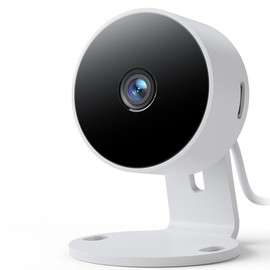 GNCC GC3 Indoor Security Camera with Night Vision, AI Motion Sound Detection, 2-Way Audio, 1080P Baby Monitor, Cloud & SD Storage, 2.4GHz WiFi Works with Alexa & Google Home, Easy Setup, White