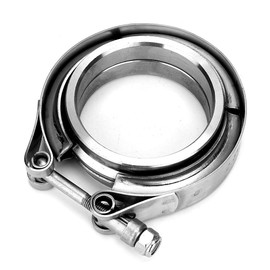 Flange Exhaust Clamps Kit, 2.5 Inch Turbo Exhaust Pipe, Stainless Steel V-Band Clamp, 2-Piece Flange Kit